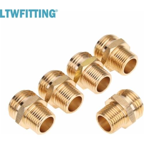 LTWFITTING 3/4" MHT x 1/2" MIP Brass Hose Adapter, Brass Garden Hose Fitting