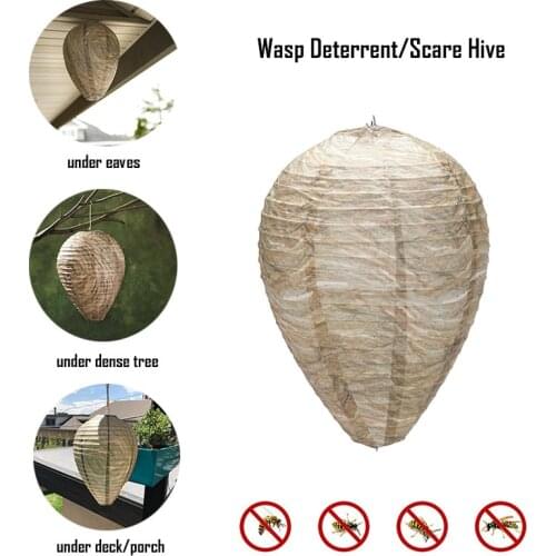 Flying Mosquito Trap Fake Hornets Wasp Nest Hanging Wasp Bee Fly Insect Catcher Safe Non-Toxic Deterrent Repellent
