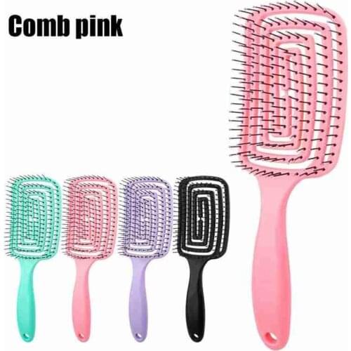Hair Scalp Massage Comb Hairbrush Bristle Nylon Women Wet Curly Detangle Hair Brush For Salon Hairdressing Tool