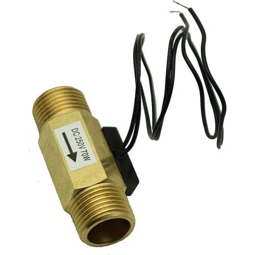 DC 250V 70W 20.6mm G1/2" Copper brass Water flow sensor Magnetic Control type water flow switch system flowmeter meter 0.8 MPa