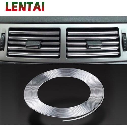 LENTAI 3M Car Interior Mouldings Chrome Strip DIY For Suzuki Swift Volkswagen Passat B5 B6 Tiguan Jetta MK6 Skoda Octavia A7 A5