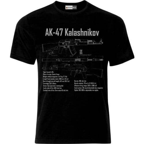 MenS T-Shirt 2018 Newest AK-47 Kalashnikov Blueprint USSR Russia Russland Soviet Union T-Shirt tee shirt design