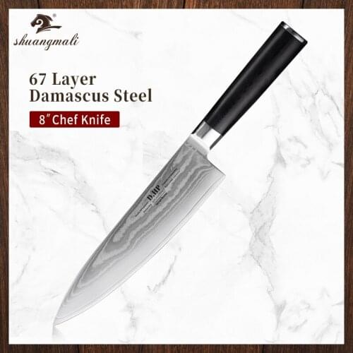 8 Inch Utility Chef Knife 67 Layer Damascus Steel Kitchen Chef Knives Sharp Slicer Vegetable Cleaver Knives With G10 Handle