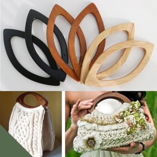 One pairs Accept Mix,20X9.5cm lip-shape wood handle for knit bag,oka tree wooden simply crochet bag pen obag handles parts