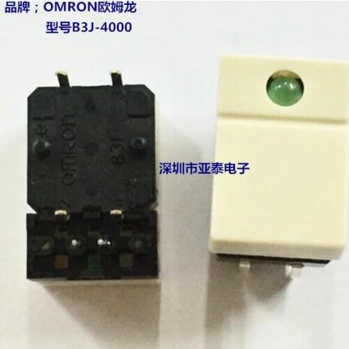 Original new 100% push button switch B3J-4000 0.05A 24V green light car key switch