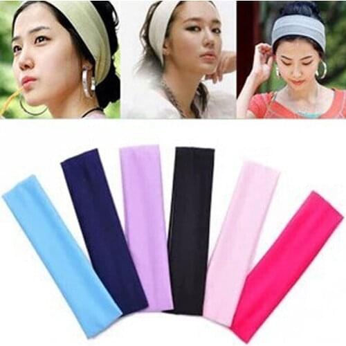 1PC Fashion Absorbing Sweat Yoga Headband Candy Solid Color Hairbands For Women Girl Wash Face Make Up Soft Hair Accessories