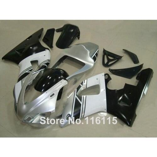 Full injection customize fairing kit for YAMAHA 98 99 R1 YZF R1 1998 1999 black silver bodywork fairings set 2447