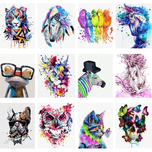 Paintmake Abstract Animal DIY Paint By Numbers For Kids Adult Digital Oil Painting On Canvas Home Wall Art Decorative Paintings