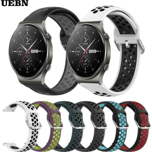 UEBN Sport Silicone Breathable Strap For Huawei Watch GT 2 Pro Bracelet for Watch GT 2 42mm 46mm 2e Replacement Watchbands
