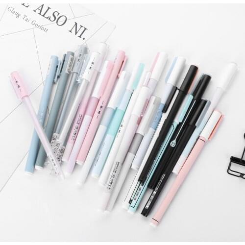 1pc Black Gel Pen for School Writing 0.38/0.5mm Aesthetic Student Office Stationery Supplies Cute Beautiful Signature Water Pen