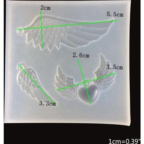 Crystal Epoxy Resin Mold Angel Wing Shape Casting Silicone Mould DIY Making Tool MXME