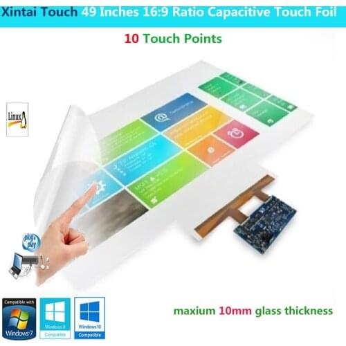 Xintai Touch 49 Inches 16:9 Ratio 10 Touch Points Interactive Capacitive Multi Touch Foil Film Plug & Play