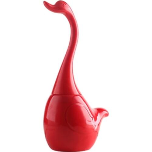 Swan Shape Ceramic Cleaning Brush Plastic Long Handle Ceramic Toilet Brush Bathroom Accessories Set Home Decor