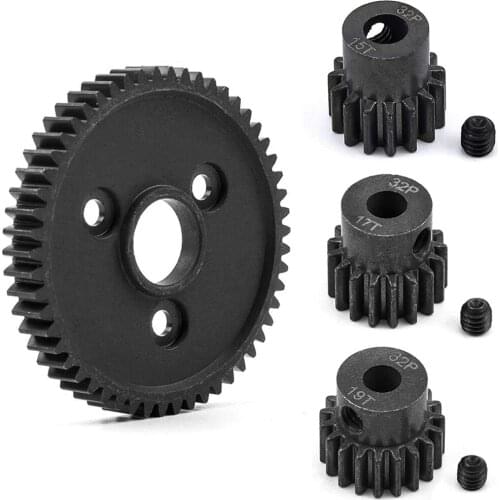 Steel Metal 32P Spur Gear 54T 15T 17T 19T Motor Pinion Gears for Traxxas Slash 4x4 Stampede 4x4 VXL Rustler 4X4 E-Revo T-Maxx
