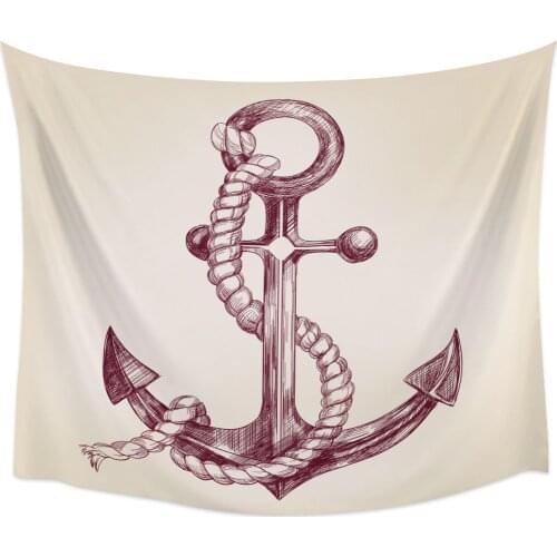 Anchor Theme Hemp Rope Nautical Wall Tapestry Home Wall Decor Tapestry Cover Beach Towel Picnic Mat Yoga Mat