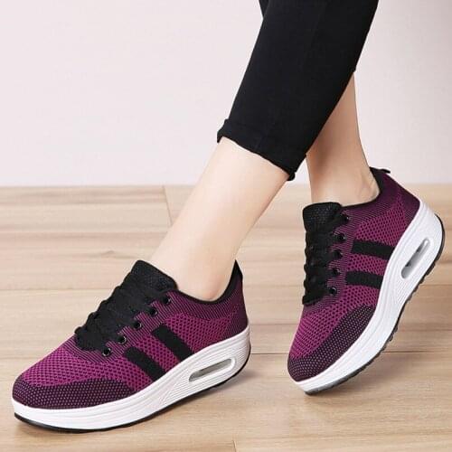 Flying woven air cushion increased womens shoes 2021new womens casual shoes fashion breathable trendy shoes womens shoes