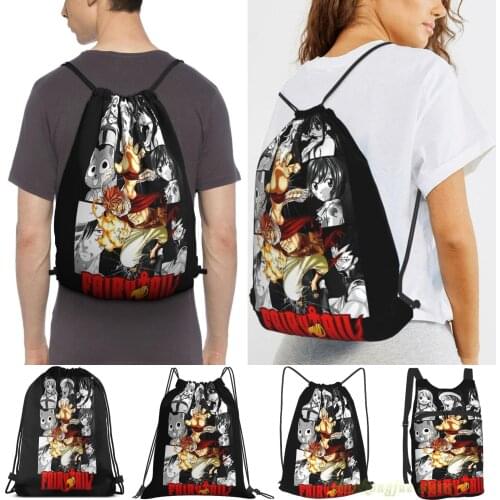 Fairy Tail(2) Women Purpose Drawstring Backpack Bags Men Outdoor Travel Backpacks For Gym Training Swimming Fitness Bag