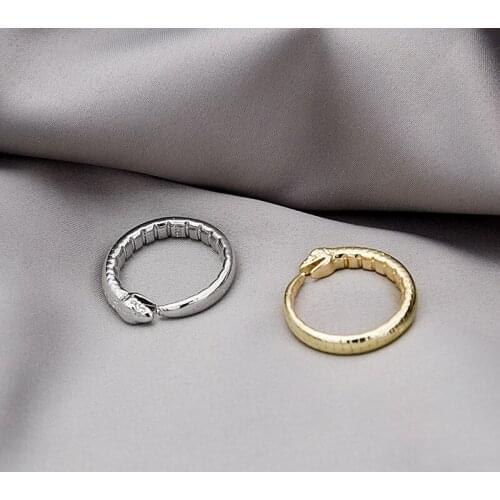 New Design Vintage Snake Shaped Opening Ring For Women Girls Fashion Hip Hop Animal Adjustable Finger Jewelry Party Gifts