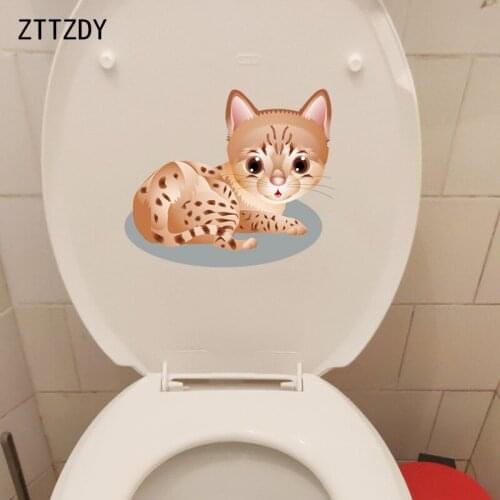 ZTTZDY 24.6*20.8CM Animal Cat Moder Living Room Home Wall Decor Toilet Sticker Decal T3-0157