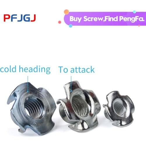 Peng Fa 10pcs M3 M4 M5 M6 M8 M10 M12Zinc Plated Four Claws Nut SpeFurniture four-claw nut claw nut board inlaid nut specificatio