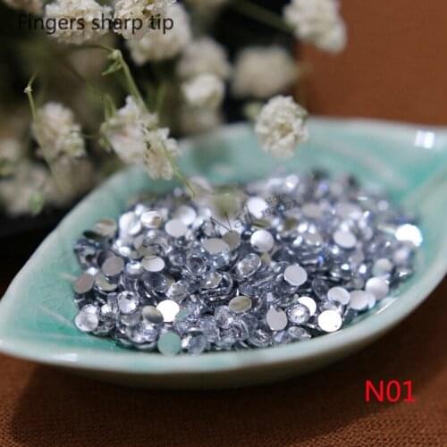 1000 pcs SS10 crystal 14 Facets Resin Round Rhinestone Sparkling Rhinestones Nail Art Decoration DIY N01
