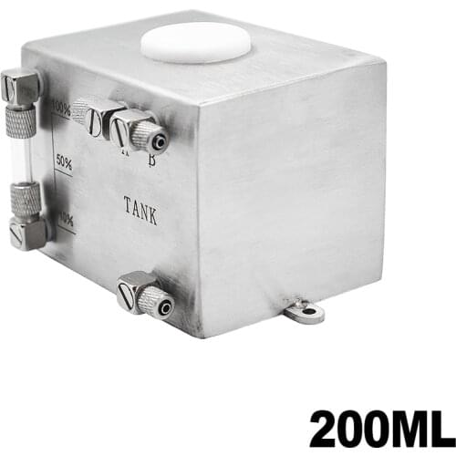 200ml Hydraulic Oil Tank Stainless Steel with oil quantity display For RC Hydraulic Excavator Bulldozer Car Part
