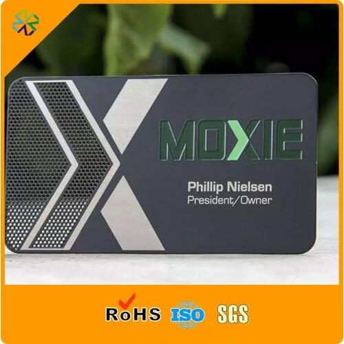 2018 new products!etching matte black stainless steel material black metal business cards