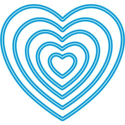 2020 New Heart Frame Nesting Layered Metal Cutting Dies For Cut Paper Making Album Greeting Card DIY Scrapbooking NO Stamps Sets
