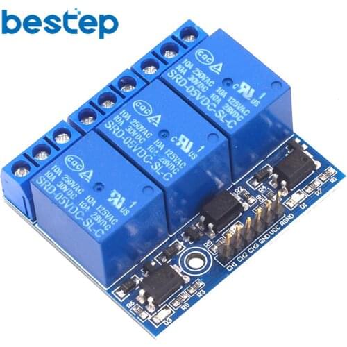 3 Channel Relay Module With Optocoupler Isolation Opto-isolated Compatible 3.3V 5V Signal High-voltage Relay