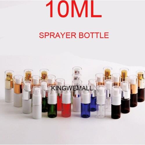 300PCS/LOT 10ml Refillable Empty PET Plastic Perfume Spray Bottles Atomizer