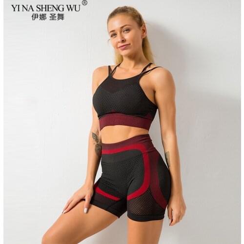 Seamless Women Vital Yoga Set Workout Shirts Sport Sexy Bra Gym Clothing Short Crop Top High Waist Running Leggings Sports Set