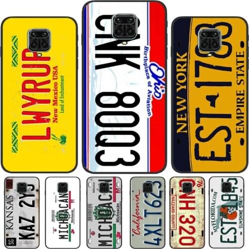 Retro License Plate Number Capa For Xiaomi Redmi Note 9 Pro 8 8T 9S Note 10 Pro Phone Case For Redmi 9C 9A 9T 9 K40