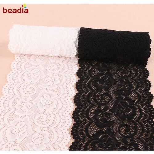 Black/White 2 yards/lot 10 cm Width Lace Fabric Trim Ribbons DIY Sewing Garment Wedding Decoration Accessories Supplies