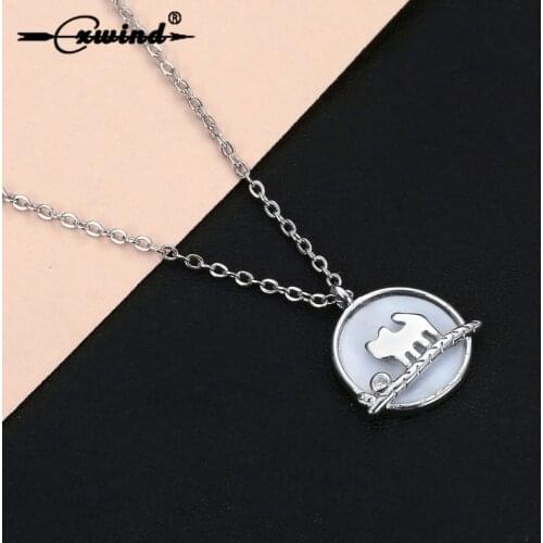 Cxwind New Animal Cat Necklaces Charm Disc Pendant Choker Chain Necklace for Women Kitten Branch Necklace Valentines Day Gift