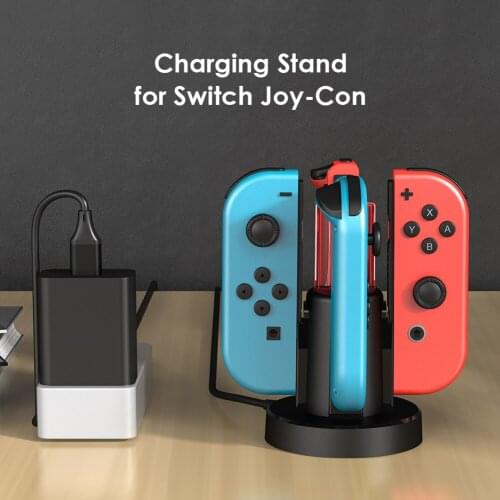For Nintend Switch Game Joystick Power 4 in 1 Controller Charger Dock Stand Holder Station Cradle Games Accessories