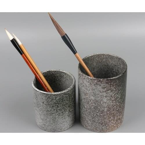 Ceramic Pen Holder With Stone Color, Pen Container , Desktop Decoration