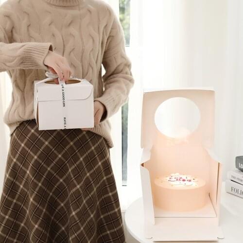 Cake Box With Transparent Window Square Birthday Cake Packaging Box Soap Case Wedding Baby Shower Chocolate Gift Packaging Boxes