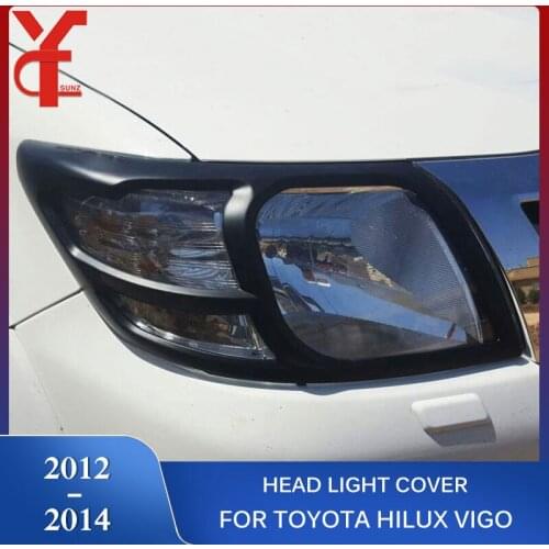 ABS Chrome Design Headlight Cover For Toyota Hilux Vigo SR5 2012 2013 2014 Car Accessories Head Lamp Hood