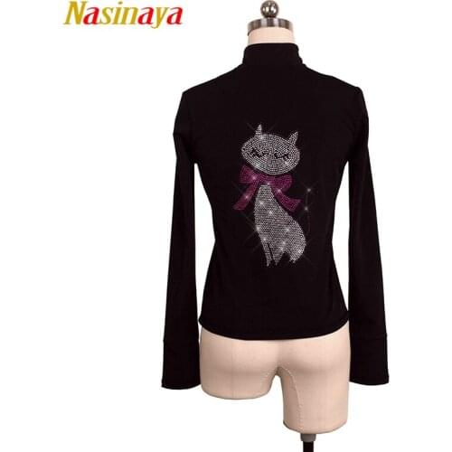 Customized Figure Skating Jacket Zippered Tops for Girl Women Training Competition Patinaje Ice Skating Warm Fleece Gymnastic 35