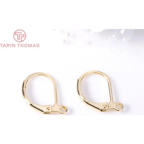 10PCS 10x13MM 24K Gold Color Plated Brass Earrings Clip Diy Jewelry Discoveries Earrings Accessories Wholesale