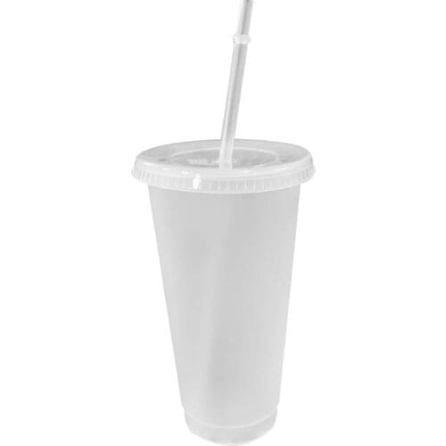 700ml Reusable Cup Plastic Tumbler With Lid Transparent Water Cup With Straw Cold Cup Straw Cup Beverage Kitchen Accessories 1pc