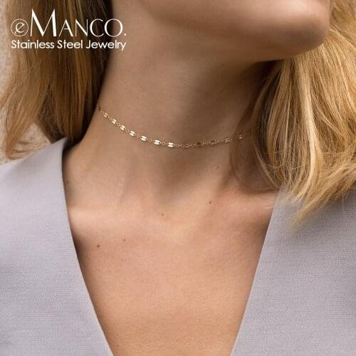 E-Manco DIY Multi Layered Necklace for women pendant stainless steel necklace women chain choker necklace