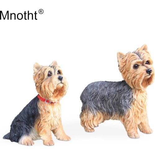 Mnotht 1/6 Yorkshire Terrier Dog Simulation Dog Model Anmial Scene Accessory Mini Toy for Action Figure Collection of Gift m3n