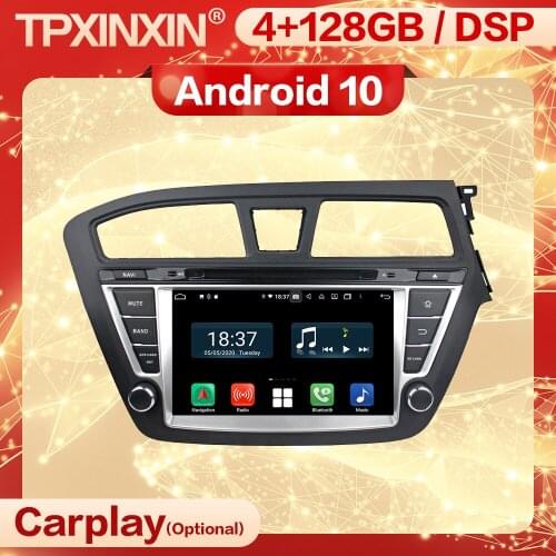4+128G Carplay 2 Din Android Multimedia Stereo Receiver For Hyundai I20 2014 2015 2016 2017 GPS IPS Radio Audio Player Head Unit