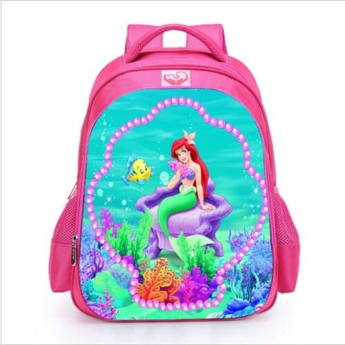 New Mermaid Princess schoolbag high capacity cartoon backpack for primary school students from grade 1 to 6