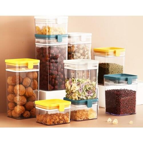 Grains Storage Bottles Plastic Transparent Sealed Jar Household Kitchen Moisture-proof Fresh-keeping Storage Box Snack Candy Jar