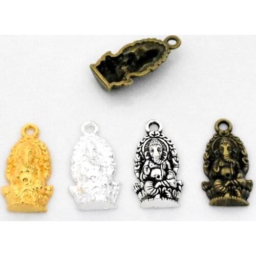 NEW 25x14x5mm 10pcs/Lot Four Colors Plated Alloy Buddha Charms Pendant DIY Handmade Jewelry Accessories