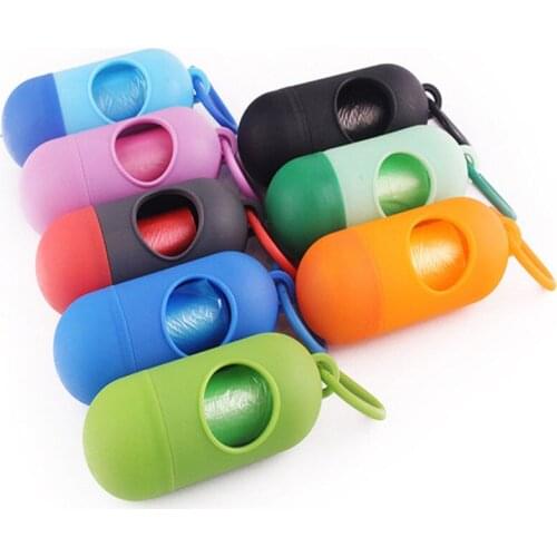 Portable Pill Shape Dog Poop Bags Dispenser Biodegradable Shit Poo Waste Bag Hold Box Garbage Poop Bags Carrier Pet Products