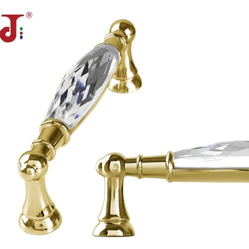 96/128mm Hole Centers Crystal Drawer Pulls Dresser Handles Chrome Gold Modern Crystal Cabinet Handle
