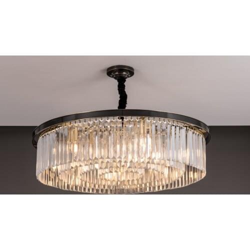 FKL Modern Copper Light Luxury Crystal Chandelier Simple Living room Lamp Luxury Atmosphere Bedroom Dining room Creative Lamps